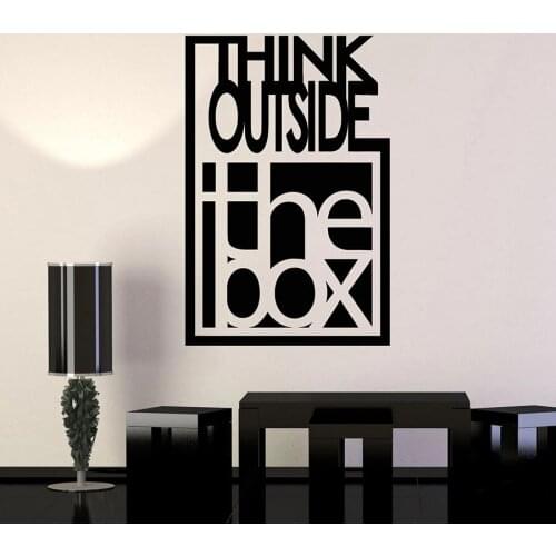 Wall Decal Think Outside The Box Inspire Motivational Quote Office Team Art Decor Door Window Vinyl Stickers Creative Mural Q035
