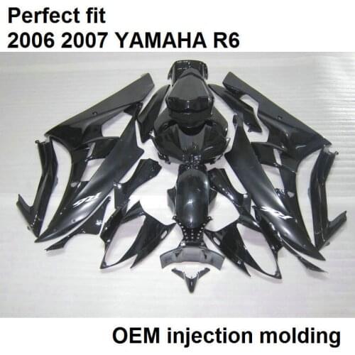 Motorcycle Bodywork Fairing Kit For YAMAHA YZF R6 2006 2007 Black Fairings Set R6 06 07 HZ15