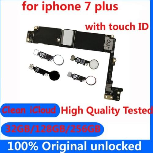 Original unlocked for iphone 7 plus 7p 7Plus Mainboard with / without touch ID 32GB 128GB 256GB IOS system Motherboard+Chips