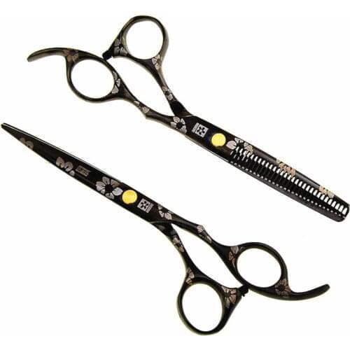 Professional Japan 440c 5.5 6 inch Cherry hair scissors set haircut scissor thinning barber cutting shears hairdresser scissors