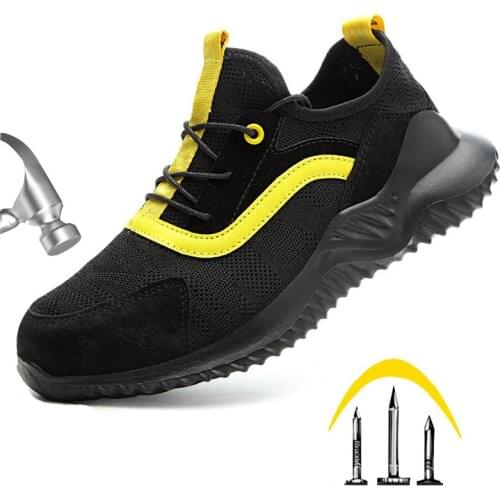 Steel Toe Cap Work Boots Smash-proof puncture-proof welder construction safety shoes summer lightweight mesh breathable sneakers