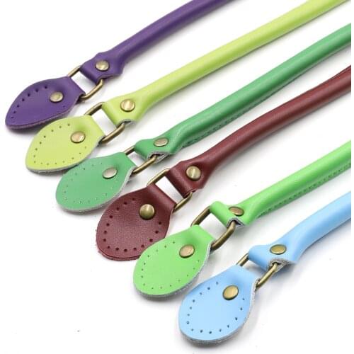 2pcs Bag Strap Genuine Leather DIY Handmade Handles for Crossbody Replacement Shoulder Handbag Handle 60cm Blue