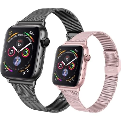 Milanese Watchband for Apple Watch 6 5 4 44mm 40mm Stainless Steel Replacement Watchband Strap for Apple watch 1 2 3 38mm 42mm
