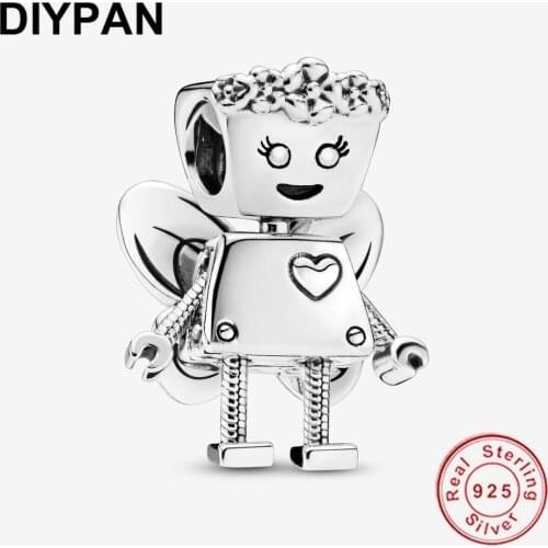 925 Sterling Silver Floral Bella Bot Charm Fit Pandora Original Bracelet Charm Pendant Beads Bangle DIY Jewelry Berloque