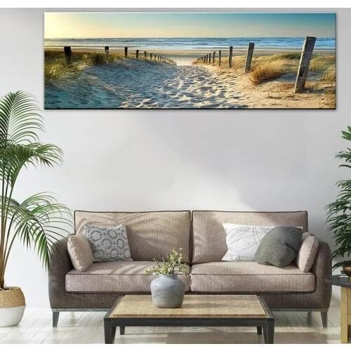 Modern Ocean Beach Sea Road Canvas Printing Modern Home Decor Wall Art Picture Unframed Prints Wall Decorations Bed Room