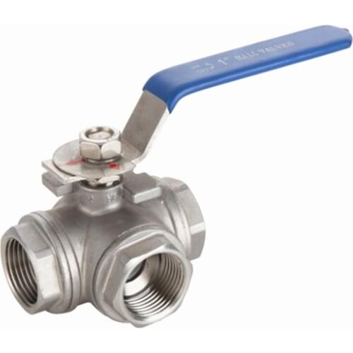 304 Stainless Steel Three-way Ball Valve L Type T Type 1/4" 3/8" 1/2" 3/4" 1" DN8 DN10 DN15 DN20 DN25 BSP Female thread