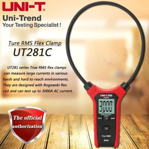 UNI-T UT281C True RMS AC 3000A Flexible Clamp Ammeter, Multipurpose Table Backlight / Auto Power Off