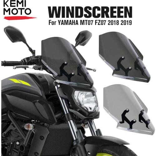 For YAMAHA MT07 FZ07 2018 2019 Motorcycle Windscreen Windshield MT-07 FZ-07 MT 07 Parabris Motorcycle Accessories Wind Deflector
