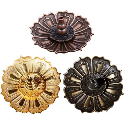 Yoga Meditation Incense Burner Lotus Flower Holder Bowl for Cone & Sticks & Coil