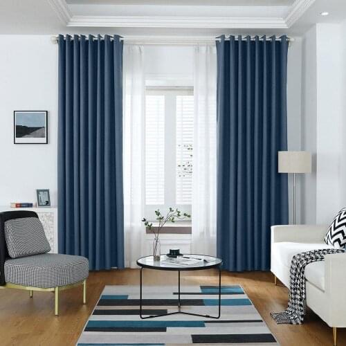 Solid Color Window Blocking Light Curtain Living Room Bedroom Drape Home Decor Solid Color Window Decor Curtain