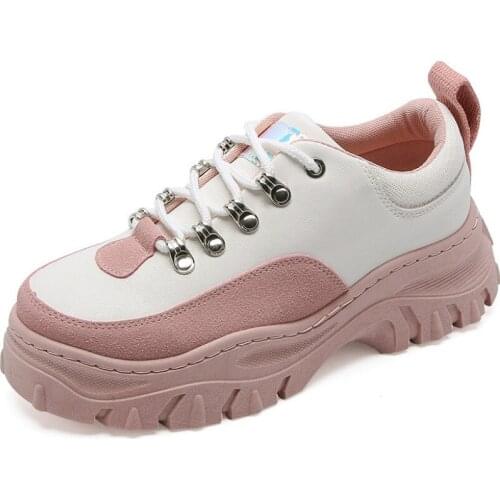 Sneakers Women 2019 New Comfortable Casual Shoes Female Fashion Sneaker Lace Up Leisure Platform Women Vulcanize Shoe F3-75