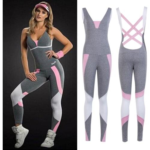 Women Jumpsuit Female One Piece Sports Pants Sexy Backless Workout Clothes Mujer Fitness Running Gym Sport Clothes