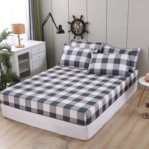 1pc Print Fitted Sheet With Elastic Band 100% Polyester Bed sheets 30cm Pocket Mattress cover Not include pillowcases