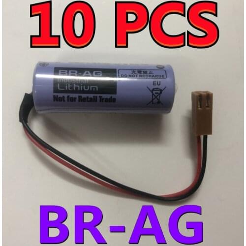 10 PACK Original New For PANASONIC BR-AG Battery With Connector 3V 2200mah PLC FANUC bateria replace BR-A (Customizable plug)
