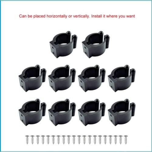 10X Nylon Portable Fishing Rod Clips Plastic Club Positioning Clamps Holder Accessories Wall Mounted Organizer Fishing Rod Rack