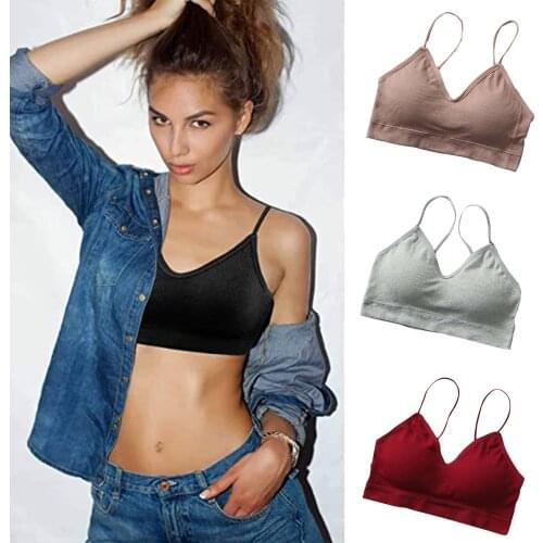 Hot Sale Seamless Threaded Sling Without Steel Ring Wrapped Chest Seamless Sports Underwear Anti-Glare Bra Vest NOV99