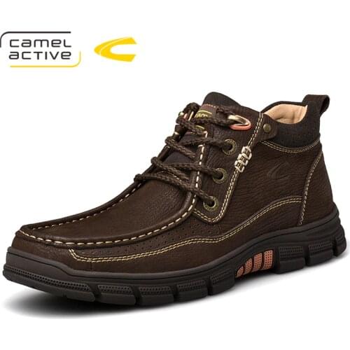 Camel Active New Winter Warm Men Boots High Quality Genuine Leather Boots Men Casual Tooling Shoes Working Fahsion Snow Boots