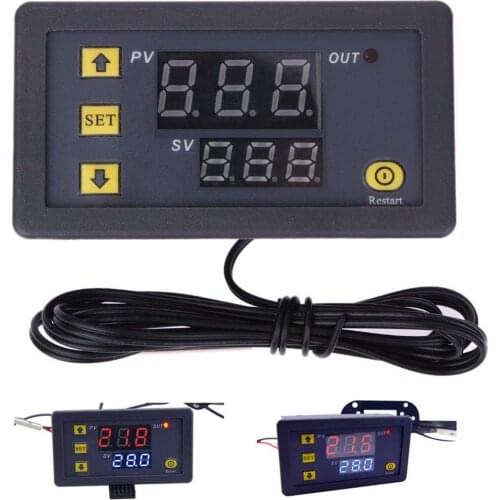 W3230 Mini Digital Temperature Controller Control LED Display Thermostat With Heat/Cooling Control Instrument With Sensor
