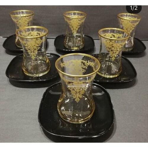 Decorated Gold Gilded Lux Tea Set Kit 6 Personality 12 Piece Tea sets
