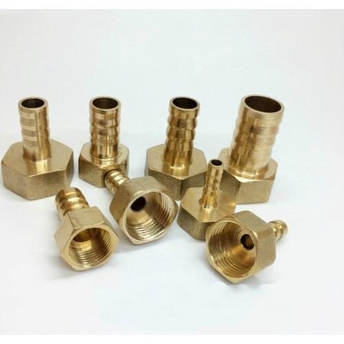 Pipe Fittings Brass Barb Hose Tail Fitting Fuel Air Gas Water Hose Oil 6mm-19mm to 1/8''1/4''3/8"1/2''3/4'' Female Thread Copper