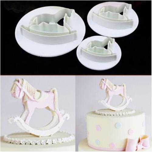 Hobby Wooden Horse Fondant Cake Cookie Pastry Cutter Mould Paste Sugarcraft Plunger Decoration Diy Gift