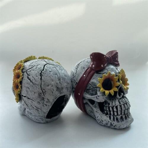 Personality Skull Head Ornament Creative Resin Crafts Furnishing Decoration for Home Bar Party Halloween TS2