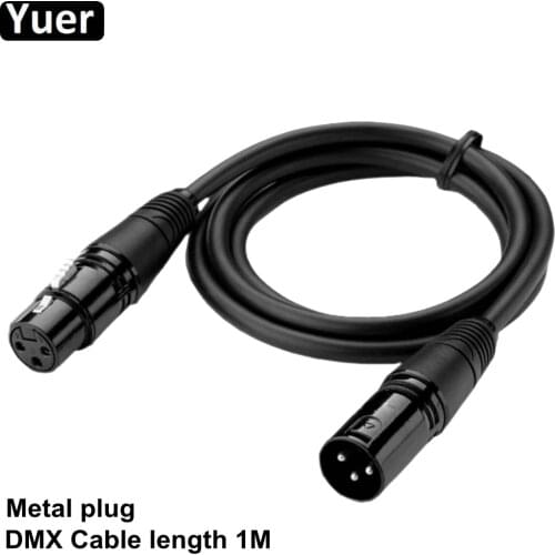 Metal Plug 3-Pin Signal DMX Cable DMX512 Stage Lighting Signal Cable LED Par Light Moving Head Light DJ Equipment 1M Dmx Cable