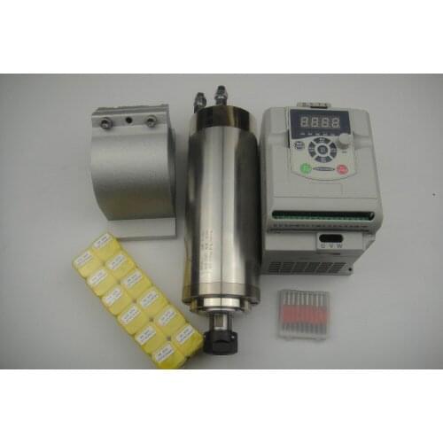 CNC spindle kit ER20 2.2KW water cooling spindle + 1 pieces 2.2KW VFD inverter+ spindle support+ ER20 collets+CNC engraving bits