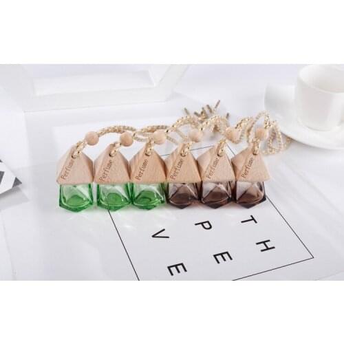 6ml Small Fine Oil Bottle Cute Fragrance Empty Color Car Hanging Glass Perufme Bottle 100pcs/lot