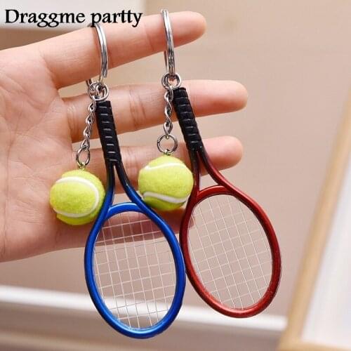 Mini Tennis Keyring Racket Table Tennis Racket Keychain Sports Gifts For Men Women Car Bag Pendant Key Chains Accessories