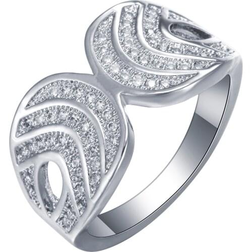 Fashion White Zirconia Stone silver plated Rings for Women Engagement Girls Valentines Gift Bowtie Fine Beautiful Bling Jewelry