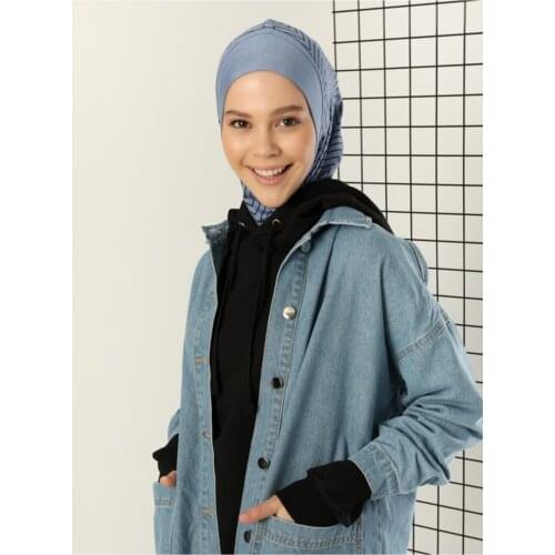 2021 New Fashion Hijab Striped Sport Cap Scarf Long Muslim Shawl Plain Soft Turban Tie Head Wraps African Headband For Women