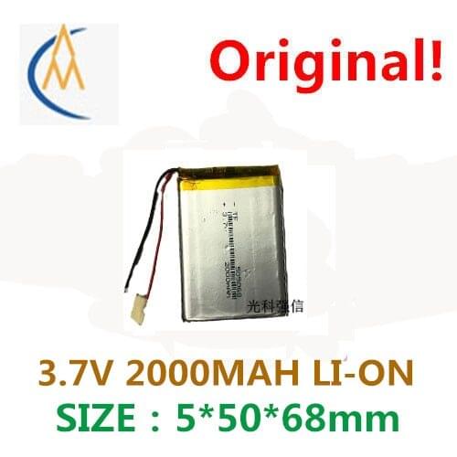 New sufficient capacity polymer li-ion battery 3.7 V 505068 2000 mah GPS radio/equipment/mini navigator charging treasure