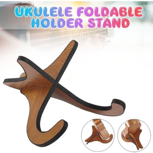 Portable Ukulele Stand Wooden Folding Holder Collapsible Vertical Guitar Mandolins Violins Bass Display Stand Rack Accessori