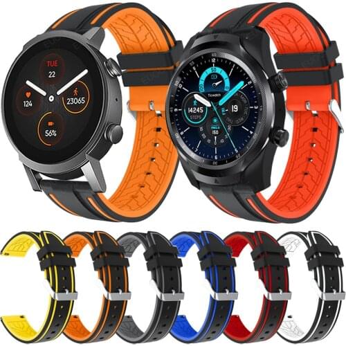 Rubber Strap For TicWatch E3 Silicone Watchband For TicWatch Pro 2021/ 3 GPS / GTX / E2 Quick release Band Replacement Wristband