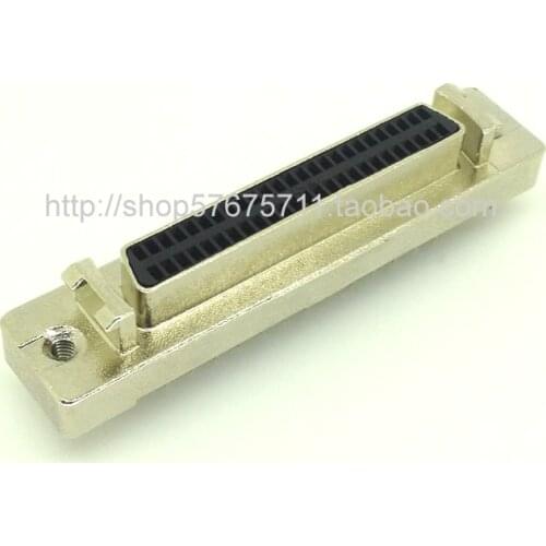 SCSI 50Pin Female Adapter 180 Degree Plug DB50 PCB Head Connector with Screws Silver