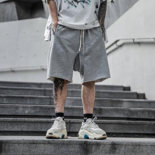 New Good quality Thick cotton crotch Streetwear men oversized short HIP HOP homme Casual Bermuda Drawstring Joggers Cargo shorts