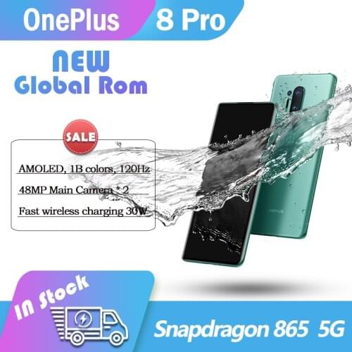 OnePlus 8 Pro 5G SmartPhone Global Rom Snapdragon 6.78 inch 120Hz Fluid Screen 865 8G 128G 30W Wireless Charging NFC large Phone