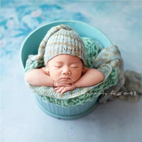 Newborn Sleepy Hat Crochet Baby Girl Boy Bonnet Photography props Newborn Sleeper Hat Long Tail Baby Bonnet for Photo Shoot