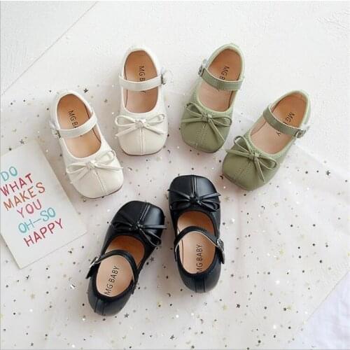 Girls' shoes 2021 summer new girls' fashion pure color bow Princess sandals soft soled non slip shoes