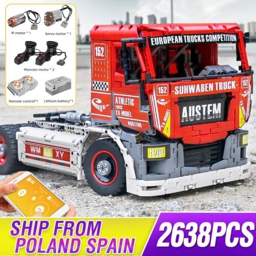 APP Remote Control The Electric City Truck Compatible 42043 Benzs Arocs Car Educational Blocks Bricks Toys Christmas Gift