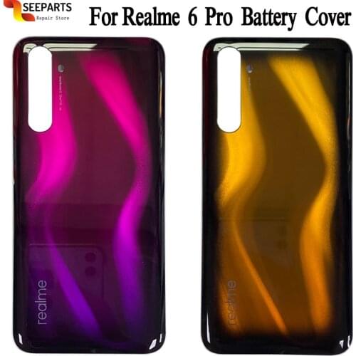 Battery Back Cover For OPPO Realme 6 Pro Battery Cover Rear Housing Door Glass Case Replacement For Realme 6 Pro battery cover