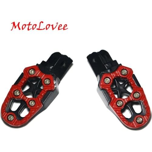 MotoLovee Motorcycle Parts Universal Aluminum Alloy Modified Pedal Motorbike Foot Rest Off-road Motorcross Foot Pegs Pedals