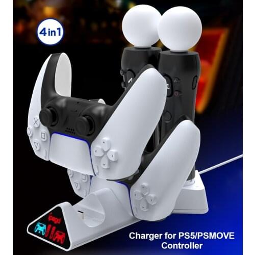 4 in 1 Controller Charger for DualSense Charging Dock Station for PlayStation PS Move Motion Controller Accessories