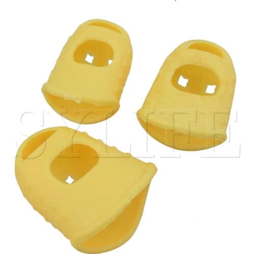 Yellow Guitar Finger Ring Cap Finger Guards Ukulele Guitar Pack of 4