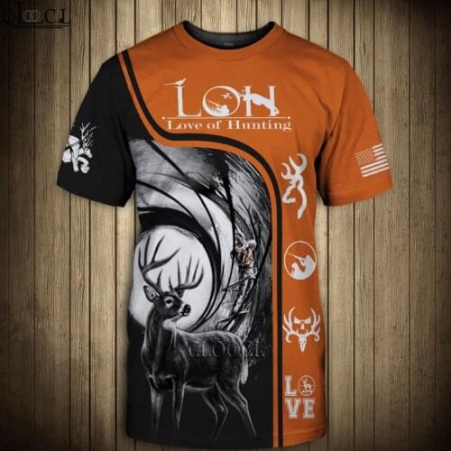 HX Newest Retro Design T Shirt Love of Hunting Pattern Print Tops Hoodie Casual Tees Women Mens T-Shirt Clothing Drop Shipping