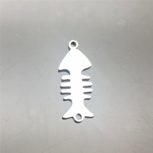 10pcs/lot Stainless Steel Charm Necklace Pendant fIshbone Connector Component 30Types Jewelry Charm Handmade Jewelry Finding