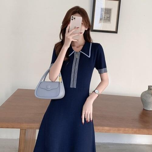 3XL Plus Size Womens Summer Dresses 2021 Stylish Polo Collar Solid Slim A-Line Dress Casual Streetwear Chic Vestidos