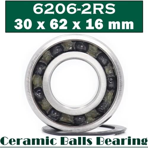6206 Hybrid Ceramic Bearing 30*62*16 mm ABEC-1 ( 1 PC) Industry Motor Spindle 6206HC Hybrids Si3N4 Ball Bearings 3NC 6206RS