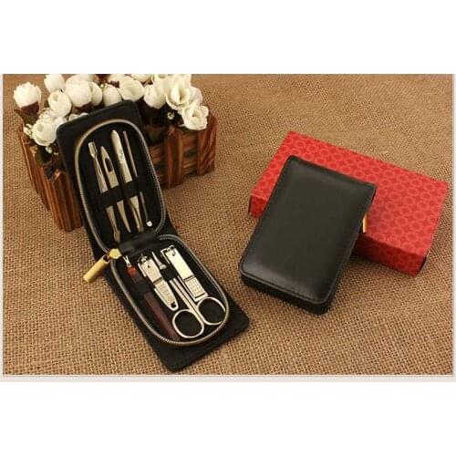 8 in 1 Gold Plating Professional Travel Manicure Pedicure Set Nail Care Set Kit Tool For Women Men Girl Child Kid Gift